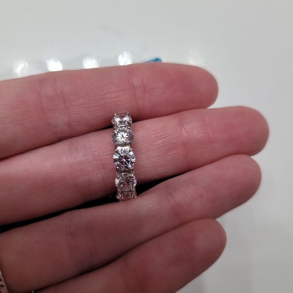 7.00 ct. t.w. CZ Inside-Outside Hoop Earrings in Sterling Silver. 7/8 - Picture 5 of 6